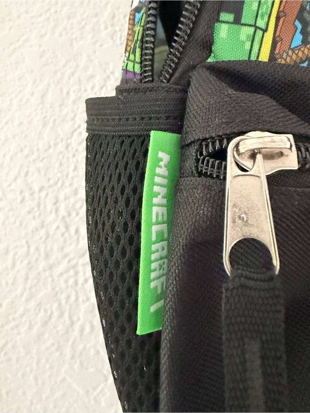 MINECRAFT Creeper Print Mini Backpack - Black and Green
